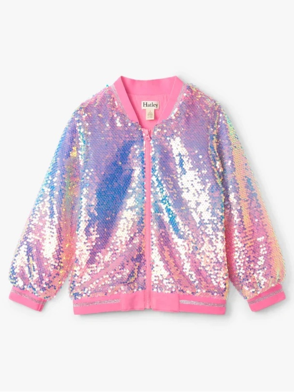 Hatley Girls Size 6 Iridescent Sequin Bomber Jacket